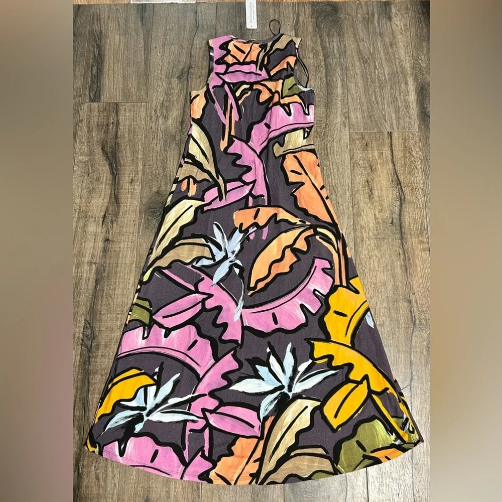 Soft Surroundings Maxi Joylyn maxi Dress, multi Leaf print Size PXS - NWT - Picture 2 of 6